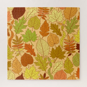 Herbstblätter: nahtloser Stoffdruck Puzzle