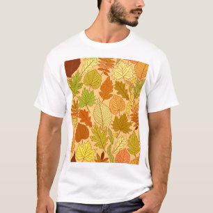 Herbstblätter: nahtloser Stoffdruck T-Shirt