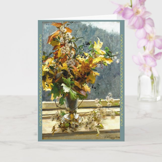Herbstblätter, Olga Wisinger-Florian Karte (Orchidee)