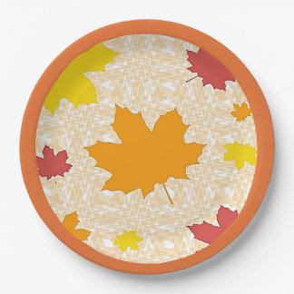Herbstblätter Papierplatte Pappteller