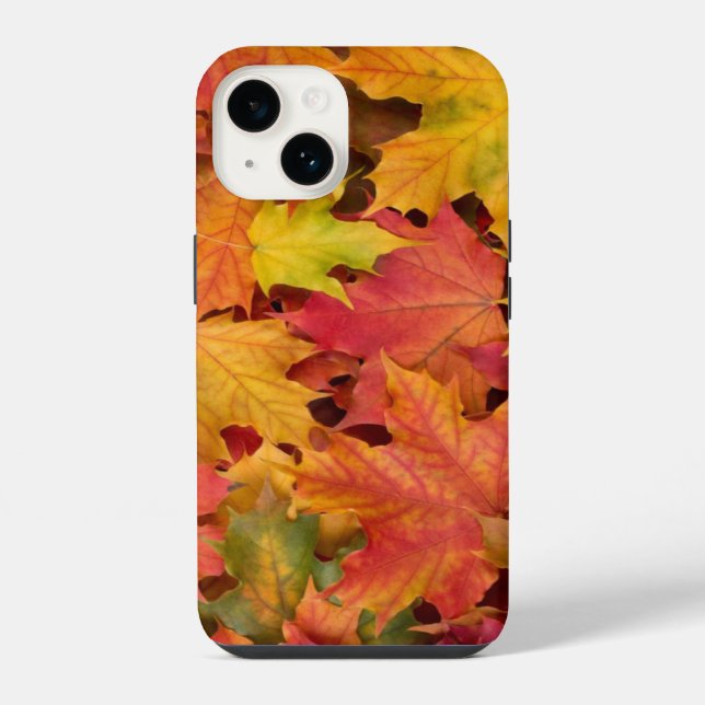 Herbstblätter Personalisieren Name oder Text iPhone Hülle (Rückseite)