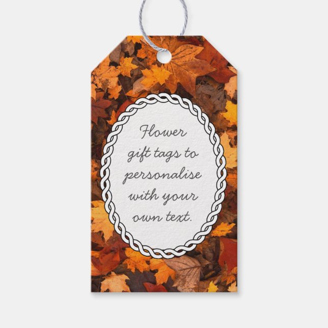 Herbstblätter Personalisierte Nachricht Geschenkanhänger (Vorderseite)