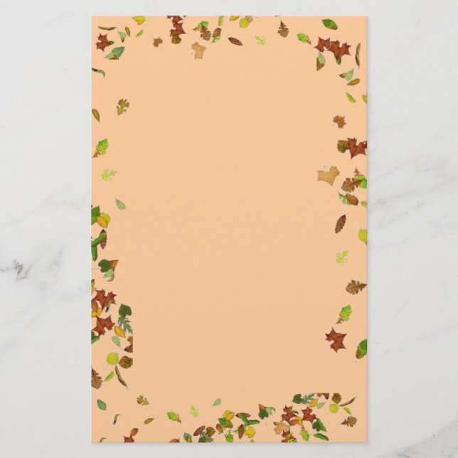 HERBSTBLÄTTER ,Pfirsich Briefpapier (Vorderseite)