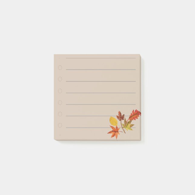 Herbstblätter  post-it klebezettel (Vorderseite)