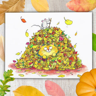 Herbstblätter Postkarte