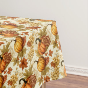 Herbstblätter, Pumpkins und Trauben Tischdecke