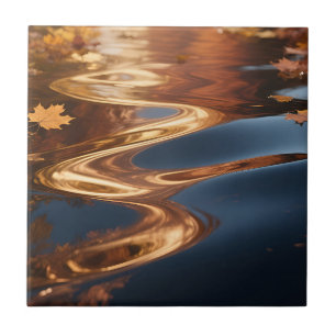 Herbstblätter Reflexion Aquarell Fliese