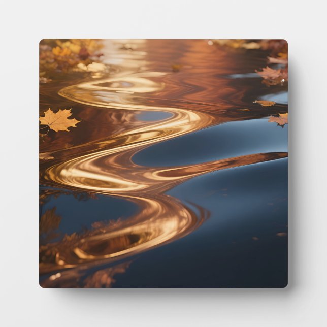 Herbstblätter Reflexion Aquarell Fotoplatte (Vorderseite)