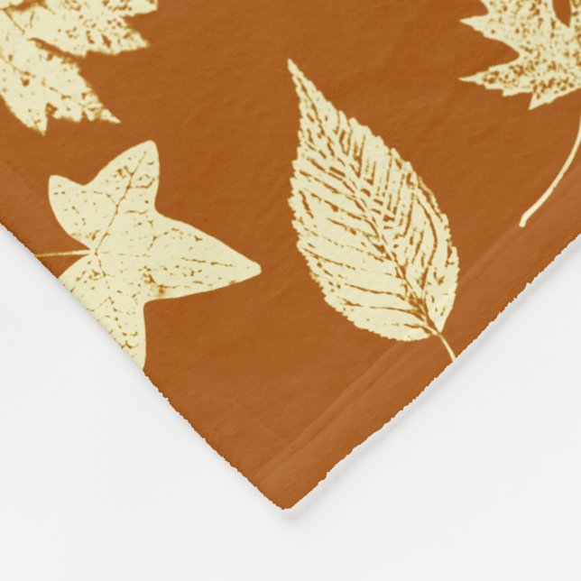 Herbstblätter - Rostbraun und Sahne Fleecedecke (Ecke)