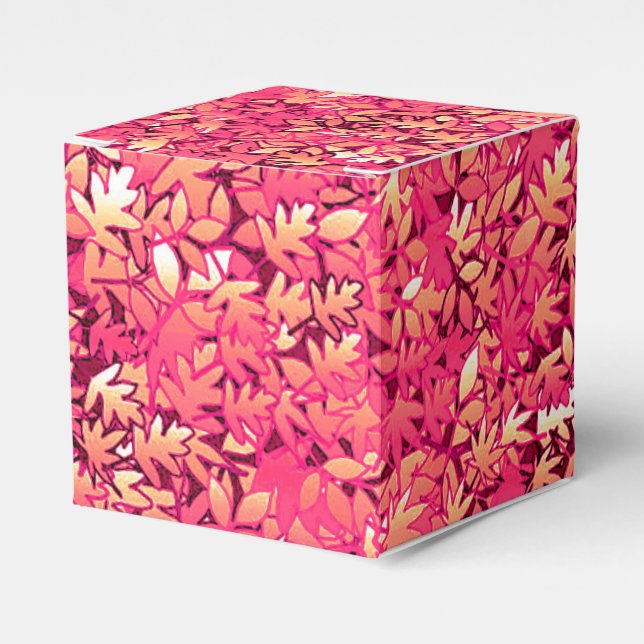 Herbstblätter, Rot und Orange Geschenkschachtel (Vorderseite)
