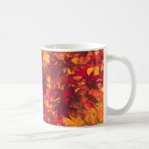 Herbstblätter Rot und Orange Natur Kaffeetasse