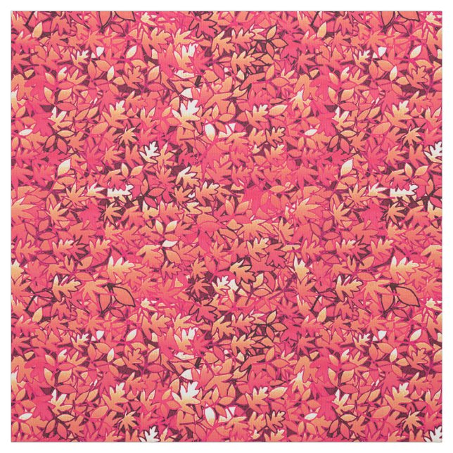 Herbstblätter, Rot und Orange Stoff (Muster)