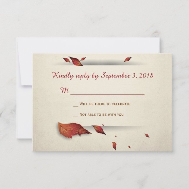 Herbstblätter RSVP Karte (Vorderseite)