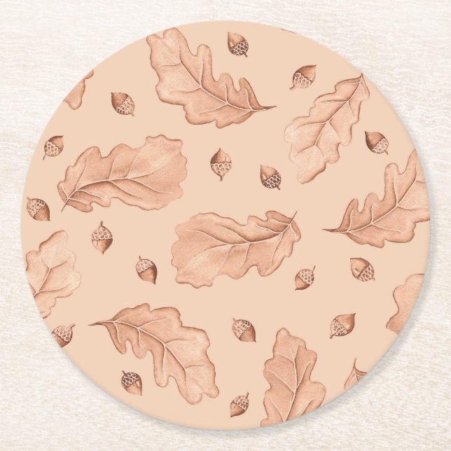 Herbstblätter Runder Pappuntersetzer (Vorderseite)