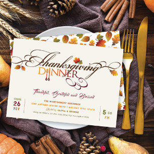 Herbstblätter Thanksgiving-Dinnerfest-Party Einladung