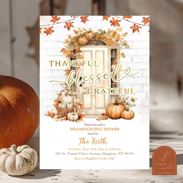 Herbstblätter Thanksgiving-Party Einladung (Von Creator hochgeladen)