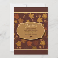 Herbstblätter und Acorns Einladung