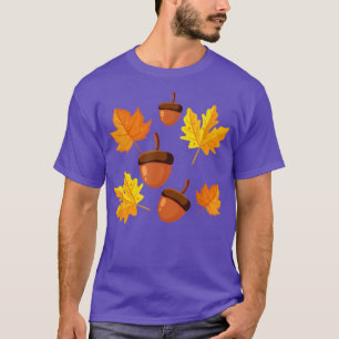 Herbstblätter und Acorns fallen für Frauen Thanksg T-Shirt