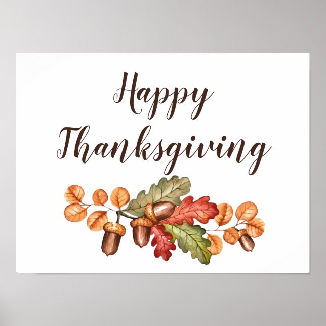 Herbstblätter und Akkorde nach Maß Poster (Vorne)