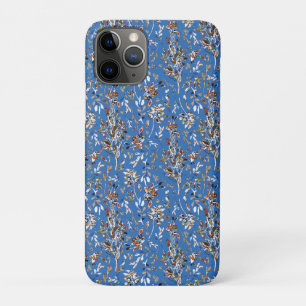 Herbstblätter und Beeren Blaumuster Case-Mate iPhone Hülle
