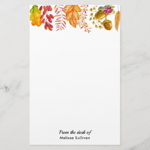 Herbstblätter und Folienstreifen Briefpapier