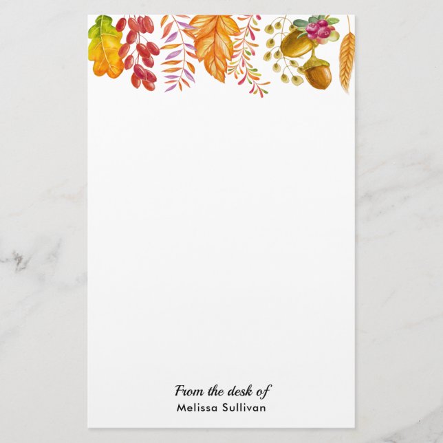 Herbstblätter und Folienstreifen Briefpapier (Vorderseite)