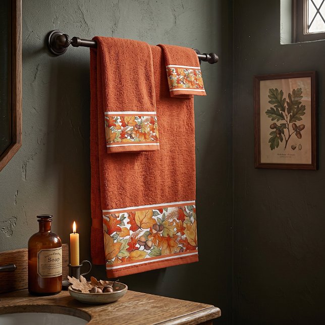 Herbstblätter und -horn badhandtuch set (Von Creator hochgeladen)