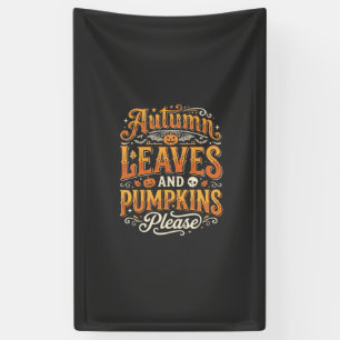 Herbstblätter und Kürbisse bitte Halloween-Design Banner