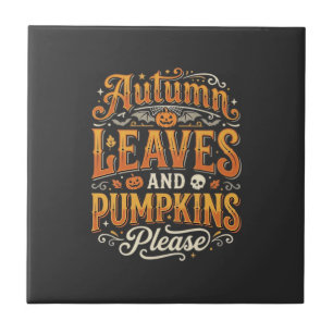 Herbstblätter und Kürbisse bitte Halloween-Design Fliese