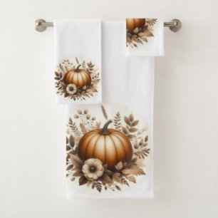Herbstblätter und Pumpkin Badhandtuch Set