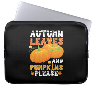 Herbstblätter und Pumpkins Bitte Geburtstag Laptopschutzhülle