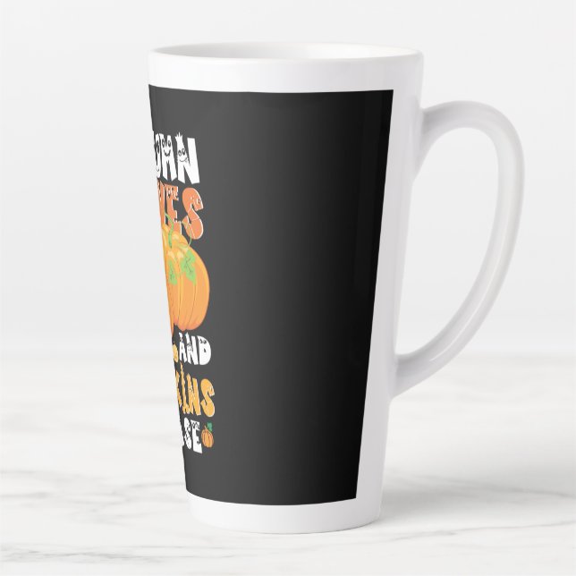 Herbstblätter und Pumpkins Bitte Geburtstag Milchtasse (Rechts)