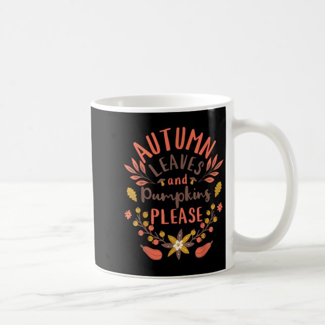 Herbstblätter und Pumpkins Bitte Hallo Fall Seaso Kaffeetasse (Rechts)