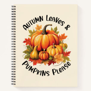 Herbstblätter und Pumpkins Bitte - Whimsischer Fal Notizbuch