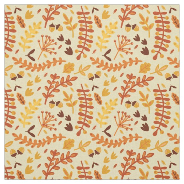 Herbstblätter und Waldbrände Berries Brauner Orang Stoff (Muster)