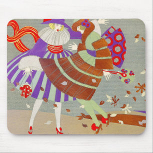 HERBSTBLÄTTER UND WIND / MODEKOSTÜMDESIGNER MOUSEPAD