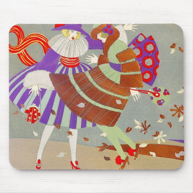 HERBSTBLÄTTER UND WIND / MODEKOSTÜMDESIGNER MOUSEPAD (Vorne)