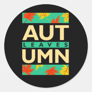 Herbstblätter Vektorquotendarstellung Runder Aufkleber
