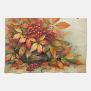 Herbstblätter vintage Aquarell Herbstfarben Geschirrtuch