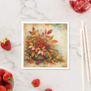 Herbstblätter vintage Aquarell Herbstfarben Serviette