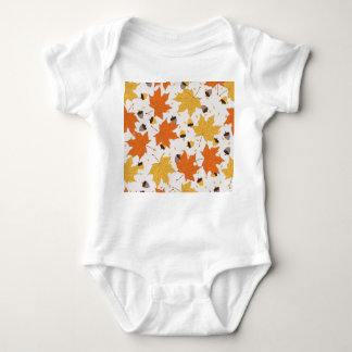 Herbstblätter, Vintages nahtloses Design. Baby Strampler