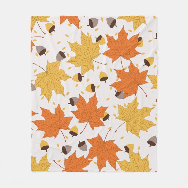 Herbstblätter, Vintages nahtloses Design. Fleecedecke (Vorderseite)
