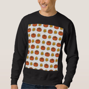 Herbstblätter: Von Hand Gezeichnet Kürbismuster Sweatshirt