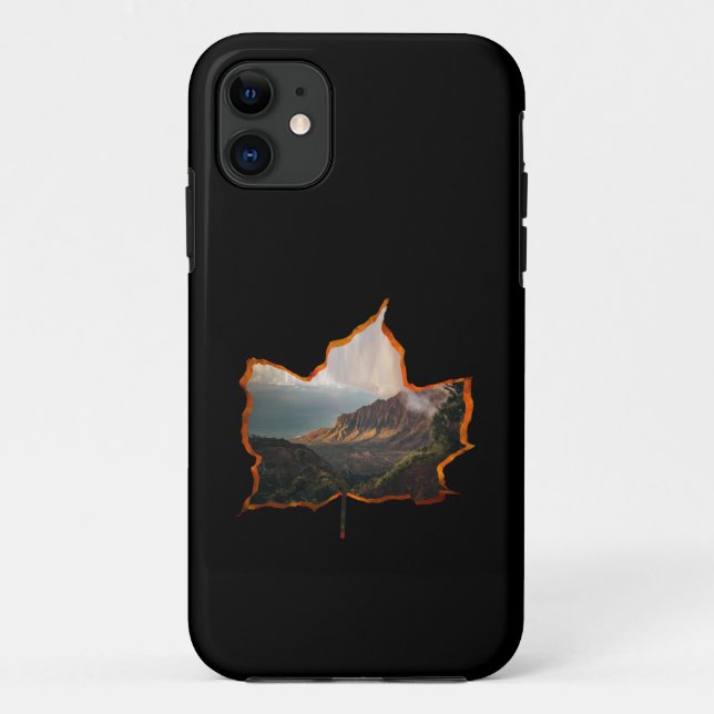 HERBSTBLÄTTER WALD BERG Case-Mate iPhone HÜLLE (Rückseite)