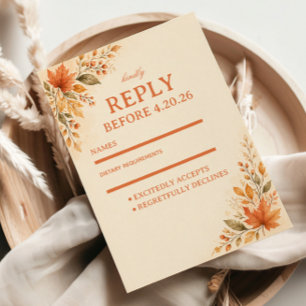 Herbstblätter Warm RSVP Karte