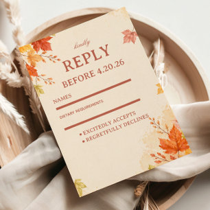 Herbstblätter Warm RSVP Karte