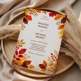 Herbstblätter Warme Botanik Einladung