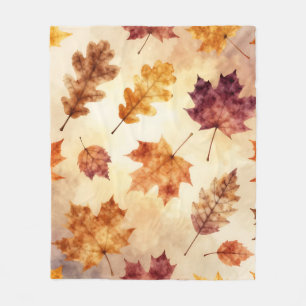 Herbstblätter Wasserfarbe Herbstmuster Fleecedecke