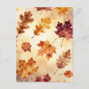 Herbstblätter Wasserfarbe Herbstmuster Postkarte