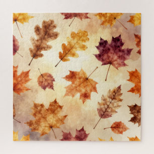 Herbstblätter Wasserfarbe Herbstmuster Puzzle